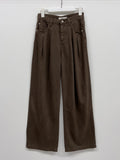 [Belt SET FW] Stern Pintuck Wide Denim Pants