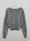 Babe V-Neck Crop Cardigan