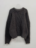 [wool60%] Pretzel Cable Wool Overfit Knit