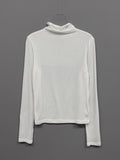 Tencel Cutting See-Through Neck Polar T-shirt