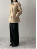 [wool70%/handmade] Glass wool half jacket