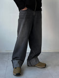 Roll-Up Grey Wide Denim