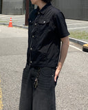 Nylon double pocket short sleeve shirt