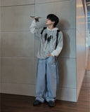Reverse Track Balloon Denim Pants