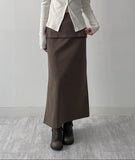 [Setup Available/FW] Lanba Ribbed Layered Long Skirt