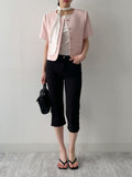 202 Slit Cotton Capri Pants