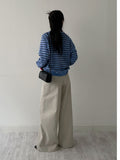Stripe Raglan Loose Fit Sweatshirt