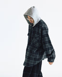 [AG] Hoodie Checked Shirt