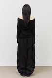 (W) Drape Hooded Top