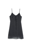PRTN) Check Frill Bustier Short One Piece