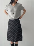 [wool100%] Matilda V-neck half knit