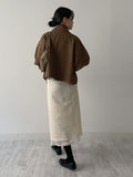 Cotton high neck over fit bomber jacket
