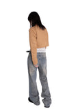 WASHED STRAIGHT DENIM PT