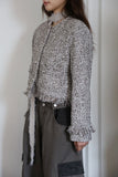Leaf tassel tweed jacket