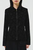 (W) Flower Jacquard Soft Jacket