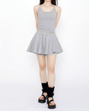 Feminine 3 PCS T-shirt + Sleeveless top + Banding Skirt Shorts Set
