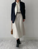 Edel Pintuck Flare Long Skirt