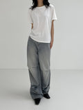 855 Pintuck Wide Denim Pants