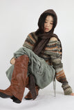 Knit hoodie balaclava