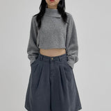 Ronta Unbalance Wool Crop Knit