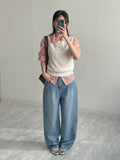 Nana See-through Round Neck Vest