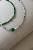 Green bead necklace