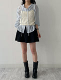 Garlic Punched Knit Bustier