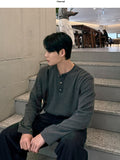 Chrome Henley Neck Long Sleeve