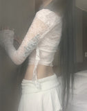 Garnia flower lace cardigan
