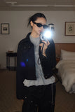 Rivet Crop Denim Jacket