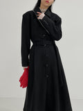 Belted Single Long One Piece Coat