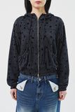 (W) Dual Dot Hooded Zip Up