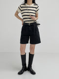 Black Blue Pintuck Part 4 Pants