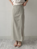 [SS] Bocashi Button Long Skirt