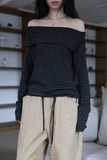 Stripe Shoulder Open Tee