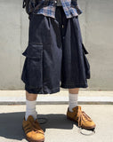 Non-fade Big Cargo Bermuda Denim