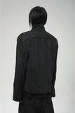 WAX COATED BIKER JACKET