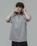 Striped Raglan Half-Zip Polo