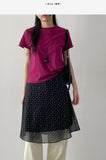 Melo Flower Chiffon Midi Skirt