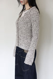 Leaf Collar Knit Cardigan