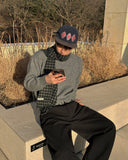 Wool check muffler