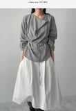 Cowl Belted Loose-Fit Blouse
