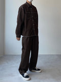 Pleat Pure Brown Denim