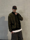 Striped Two-Tone Knit Zip-Up