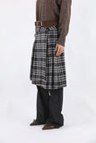 Chess check wrap skirt