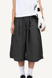 Gingham Check Banding Bermuda Pants