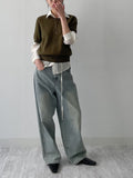 [unisex] 515 cat-washed wide denim pants