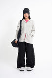 Edith lip knit hood zip-up