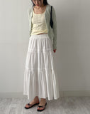 Layered Tiered Flare Long Skirt