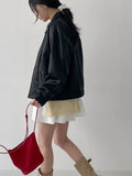 Monet Leather Loose Fit Blouson Jumper